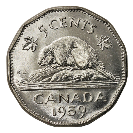 1959 Canada 5-cents Brilliant Uncirculated (MS63)
