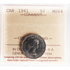 1961 Canada 5-cents ICCS Certified MS64