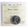 1966 Canada 5-cents ICCS Certified PL66 Heavy Cameo