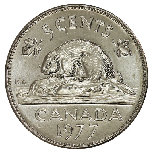 1977 High 7 Canada 5-cents Brilliant Uncirculated (MS63)