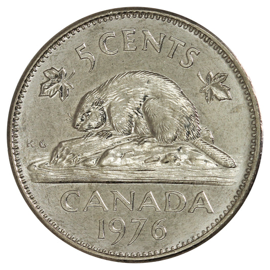 1976 Canada 5-cents Brilliant Uncirculated (MS63)
