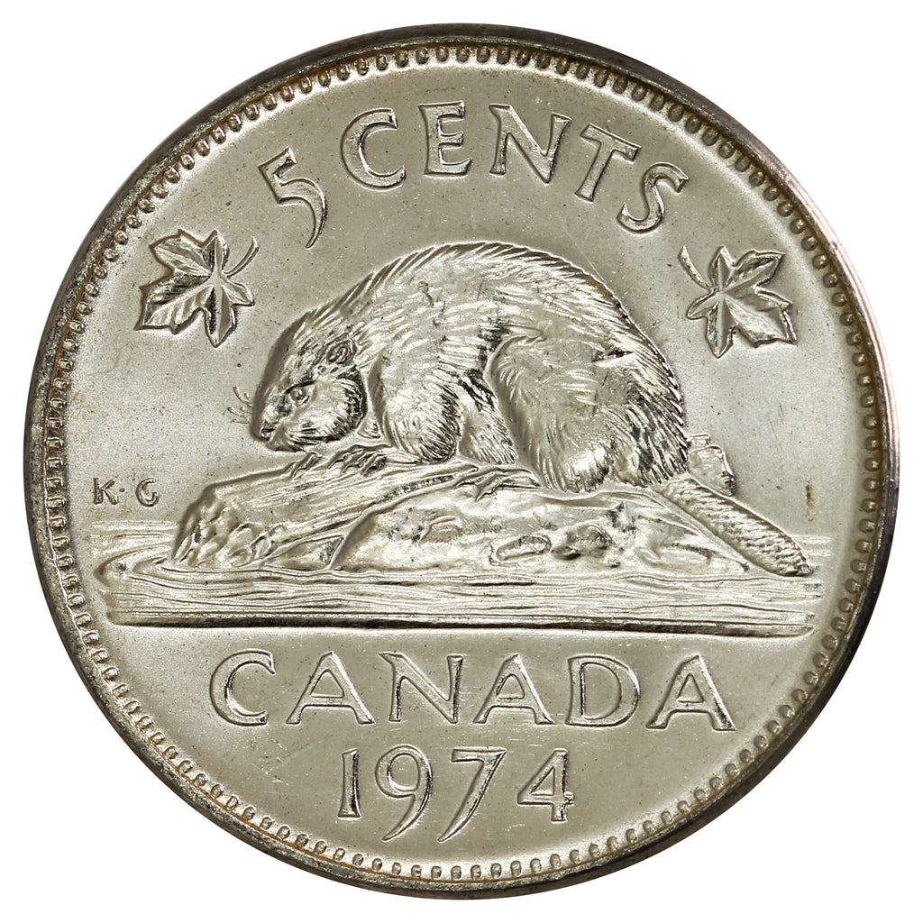 1974 Canada 5-cents Brilliant Uncirculated (MS63)