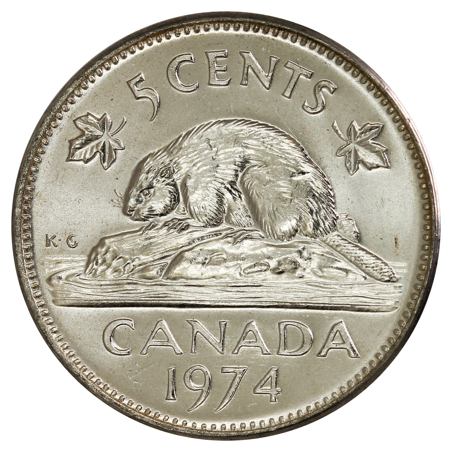 1974 Canada 5-cents Brilliant Uncirculated (MS63)