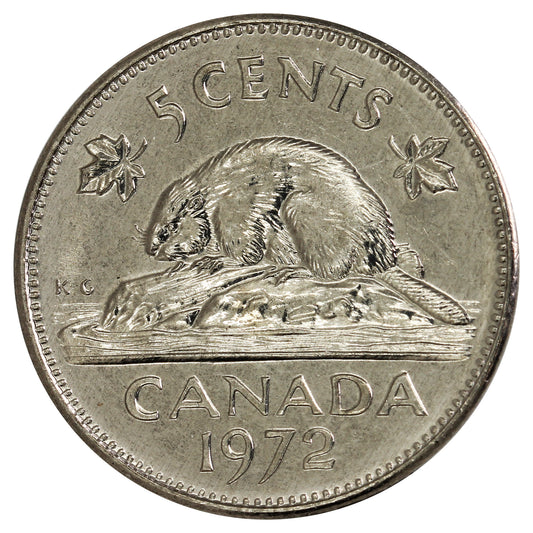 1972 Canada 5-cents Brilliant Uncirculated (MS63)