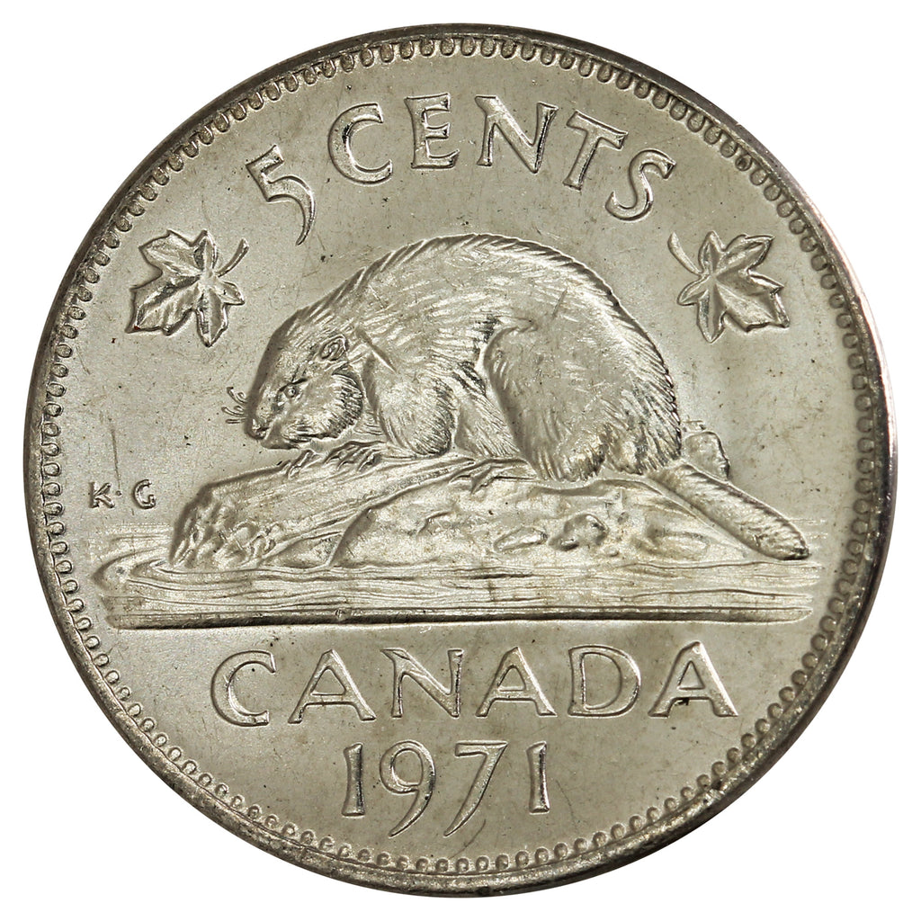 1971 Canada 5-cents Brilliant Uncirculated (MS63)