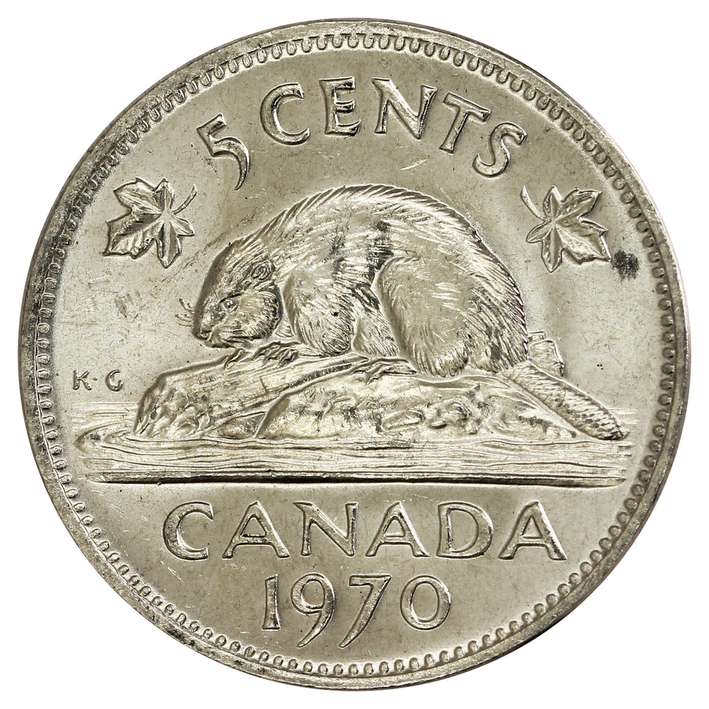 1970 Canada 5-cents Brilliant Uncirculated (MS63)