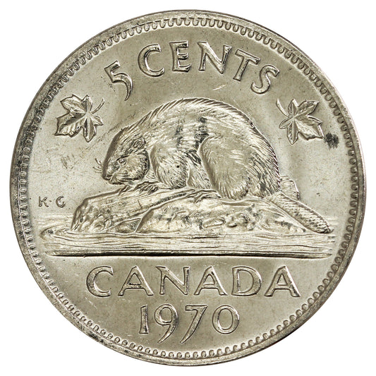 1970 Canada 5-cents Brilliant Uncirculated (MS63)