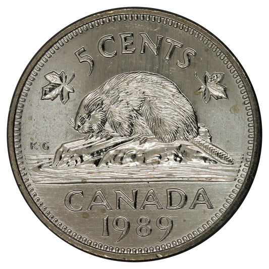 1989 Canada 5-cents Brilliant Uncirculated (MS63)