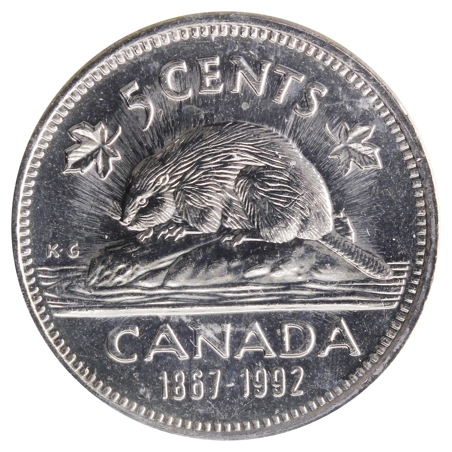 1992 Canada 5-cents ICCS Certified MS65