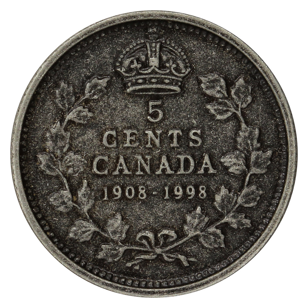 1998 (1908-1998) Antique Canada 5-cents Proof