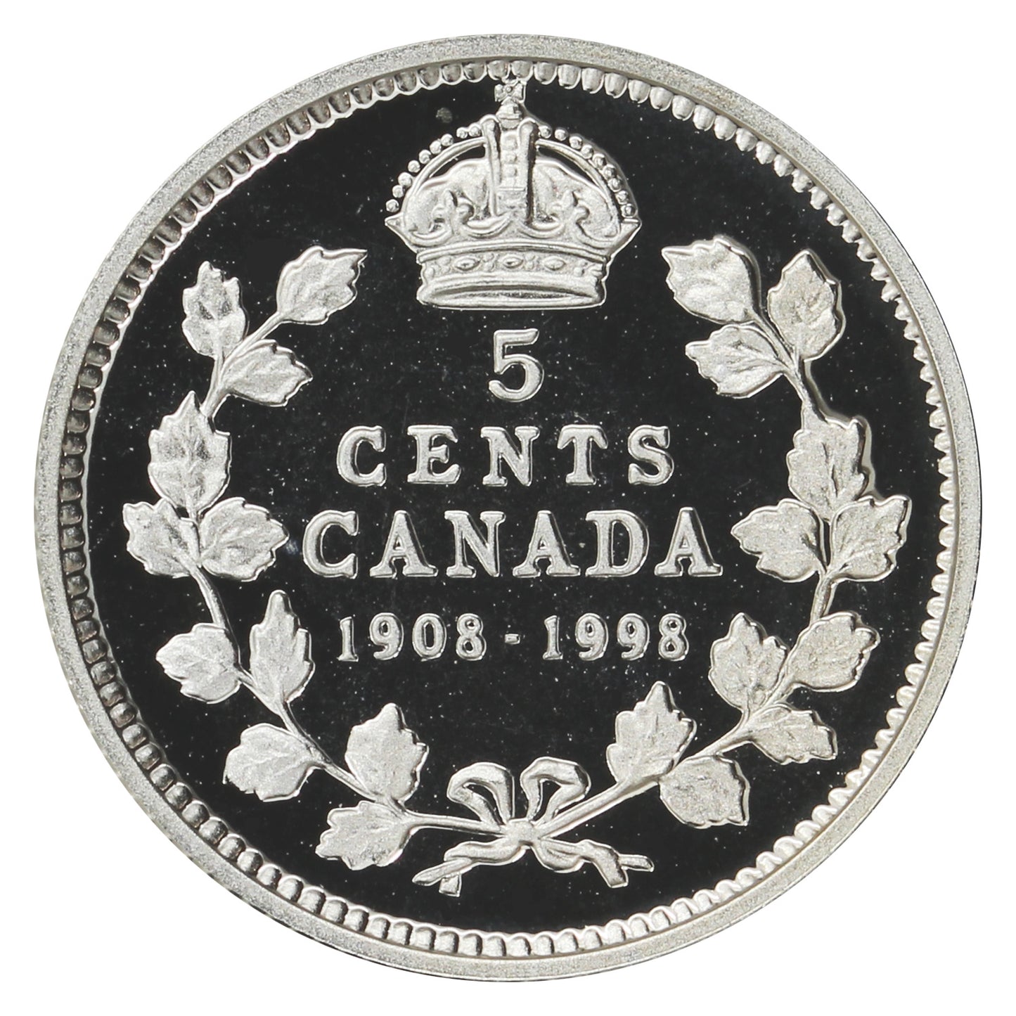 1998 (1908-1998) Commem. Canada 5-cents Proof