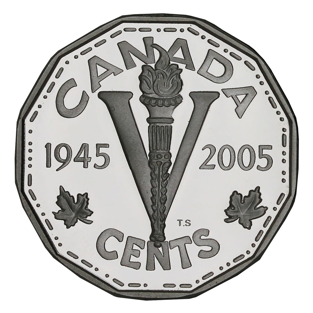 2005 VE Day Canada 5-cents Silver Proof