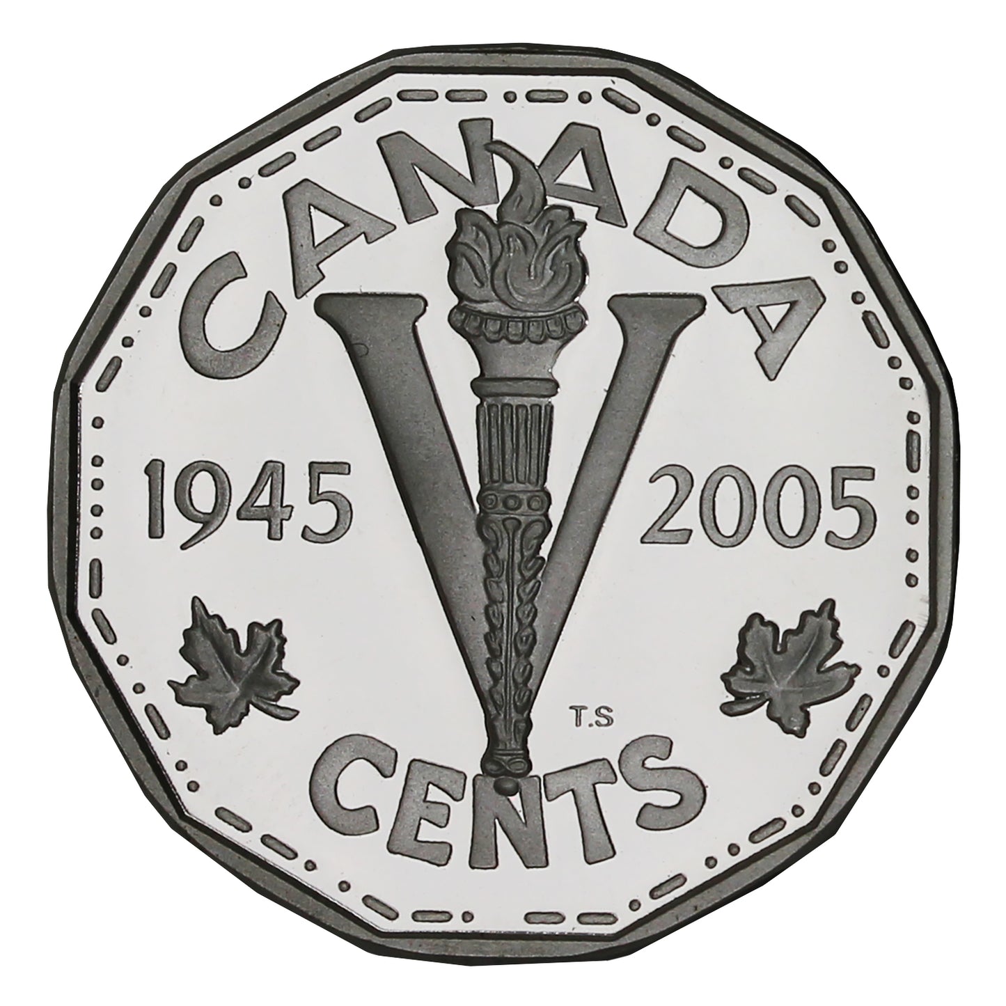 2005 VE Day Canada 5-cents Silver Proof