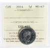 2014 Canada 5-cents ICCS Certified MS67
