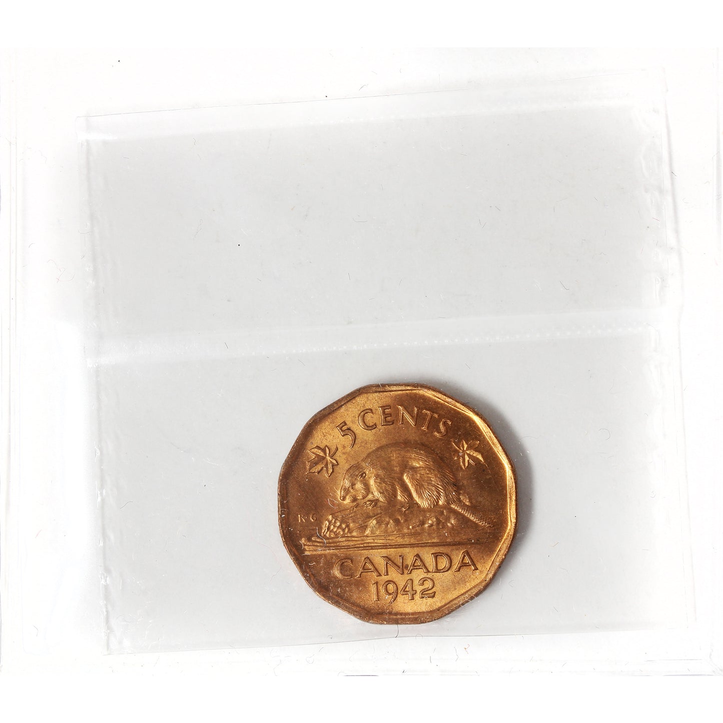 1942 Tombac Canada 5-cents ICCS Certified MS64