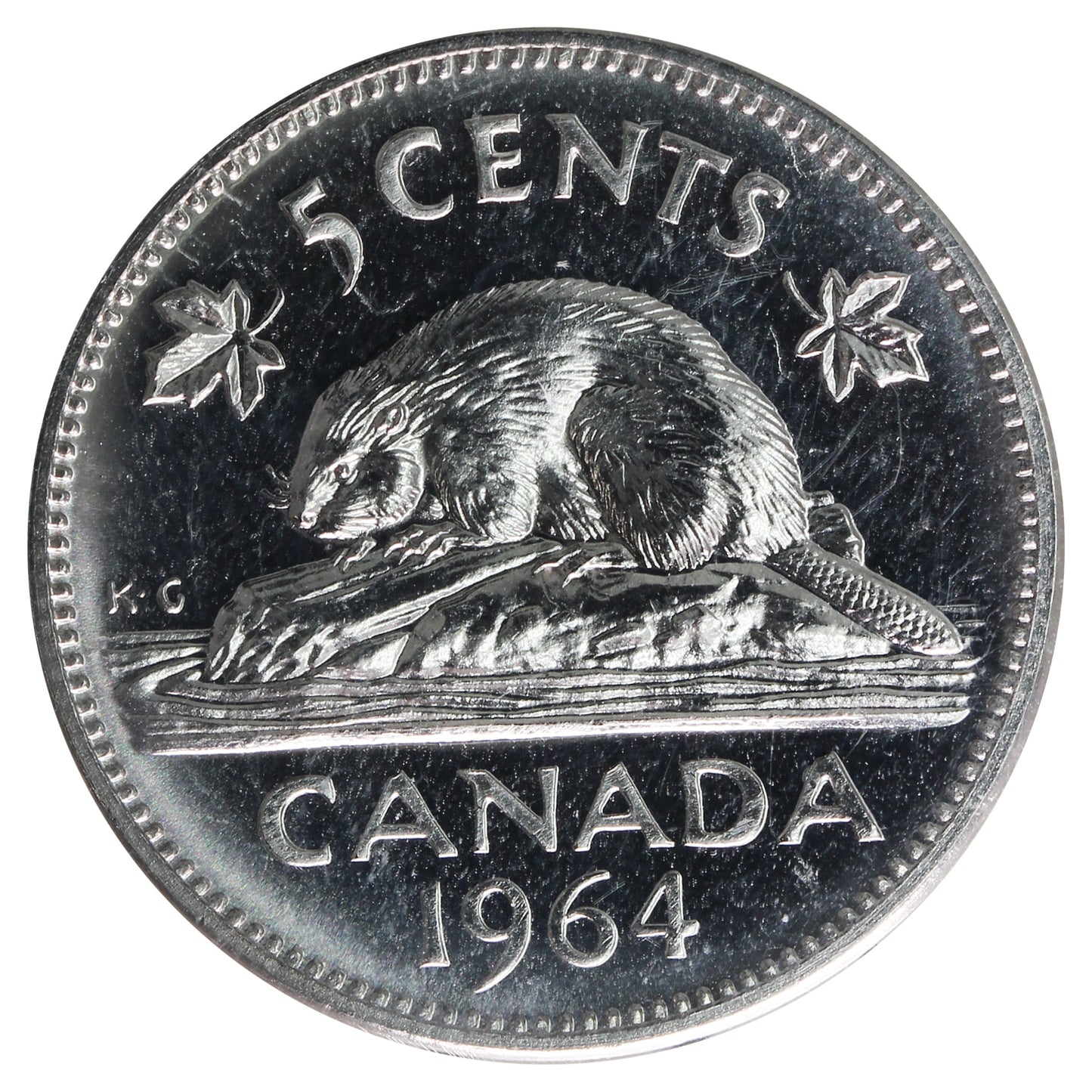 1964 Canada 5-cents ICCS Certified PL65 Heavy Cameo