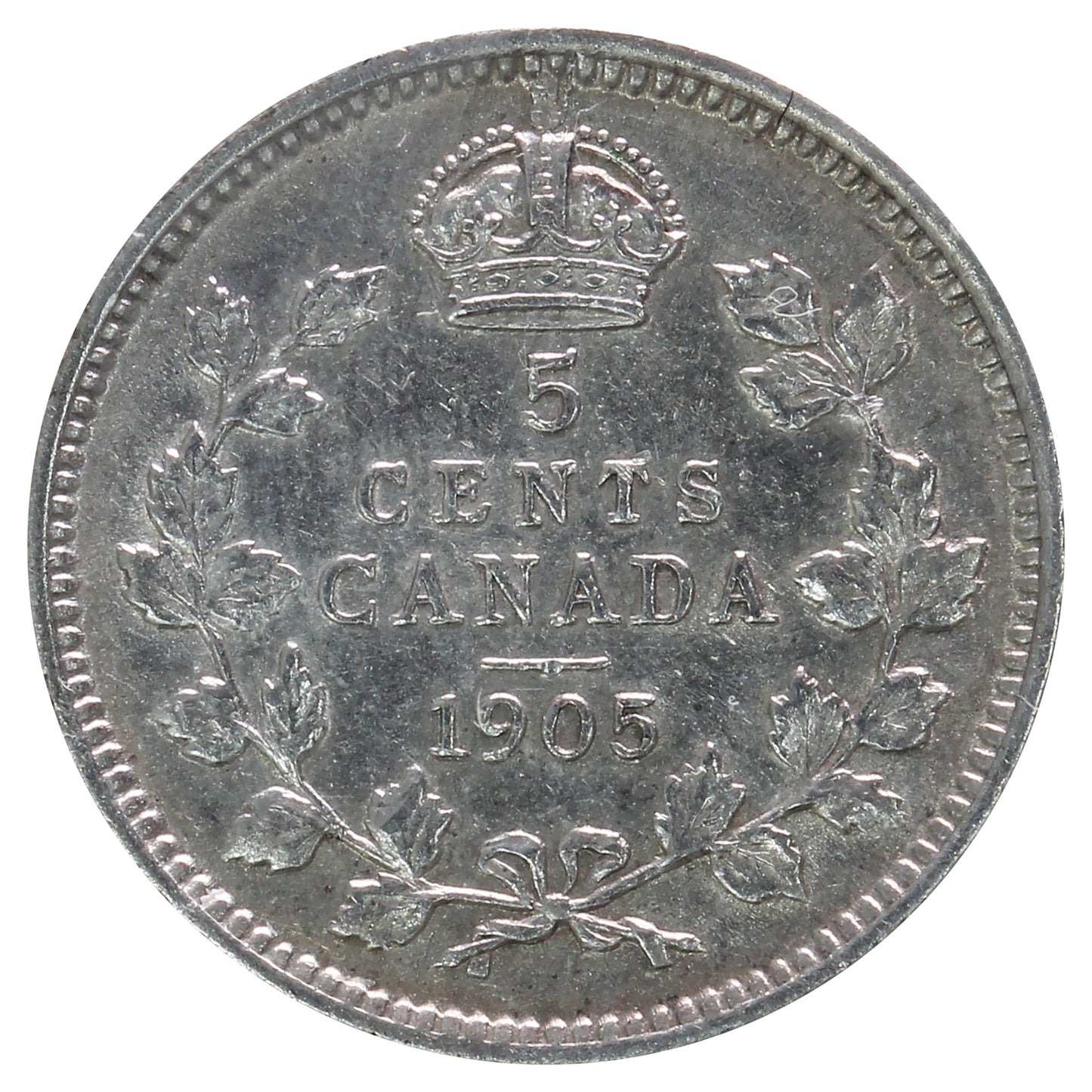 1905 Canada 5-cents ICCS Certified EF40