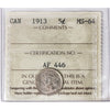 1913 Canada 5-cents ICCS Certified MS64