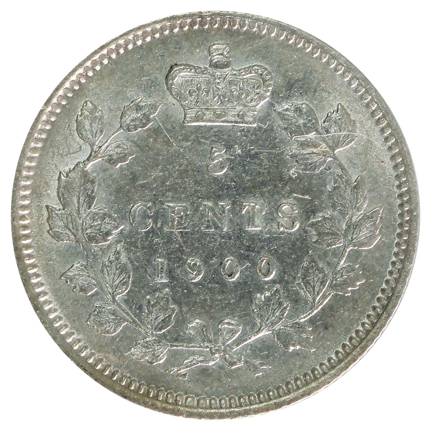 1900 Oval O Canada 5-cents ICCS Certified EF45