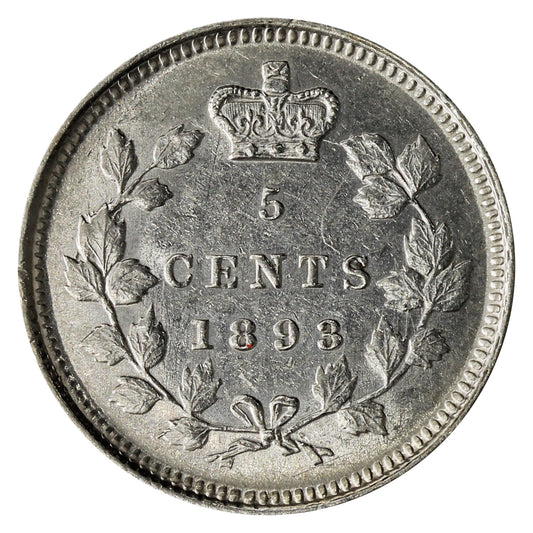 1893 Canada 5-cents Almost Uncirculated (AU50) $