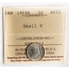 1903H Small H Canada 5-cents ICCS Certified AU55