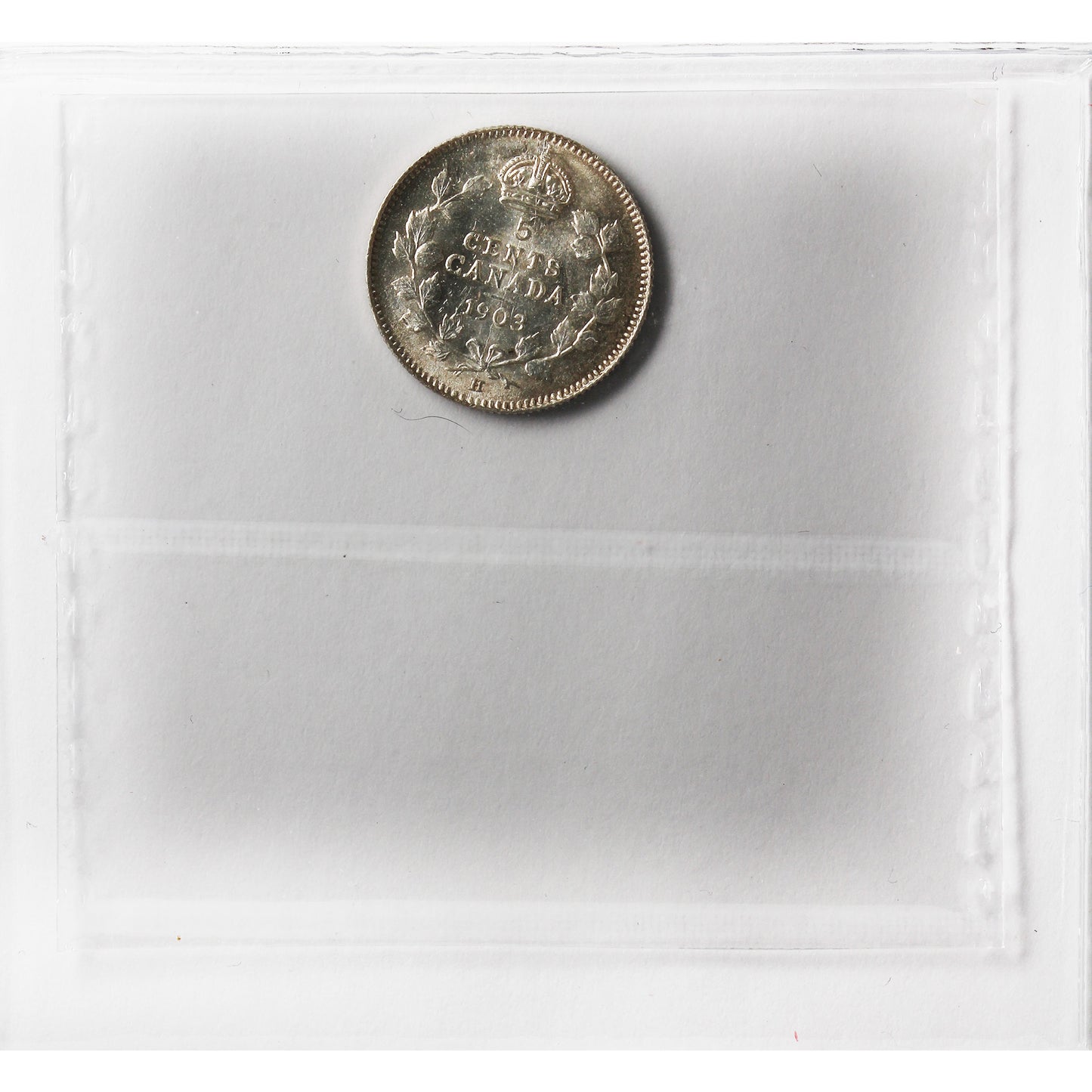 1903H Small H Canada 5-cents ICCS Certified AU55