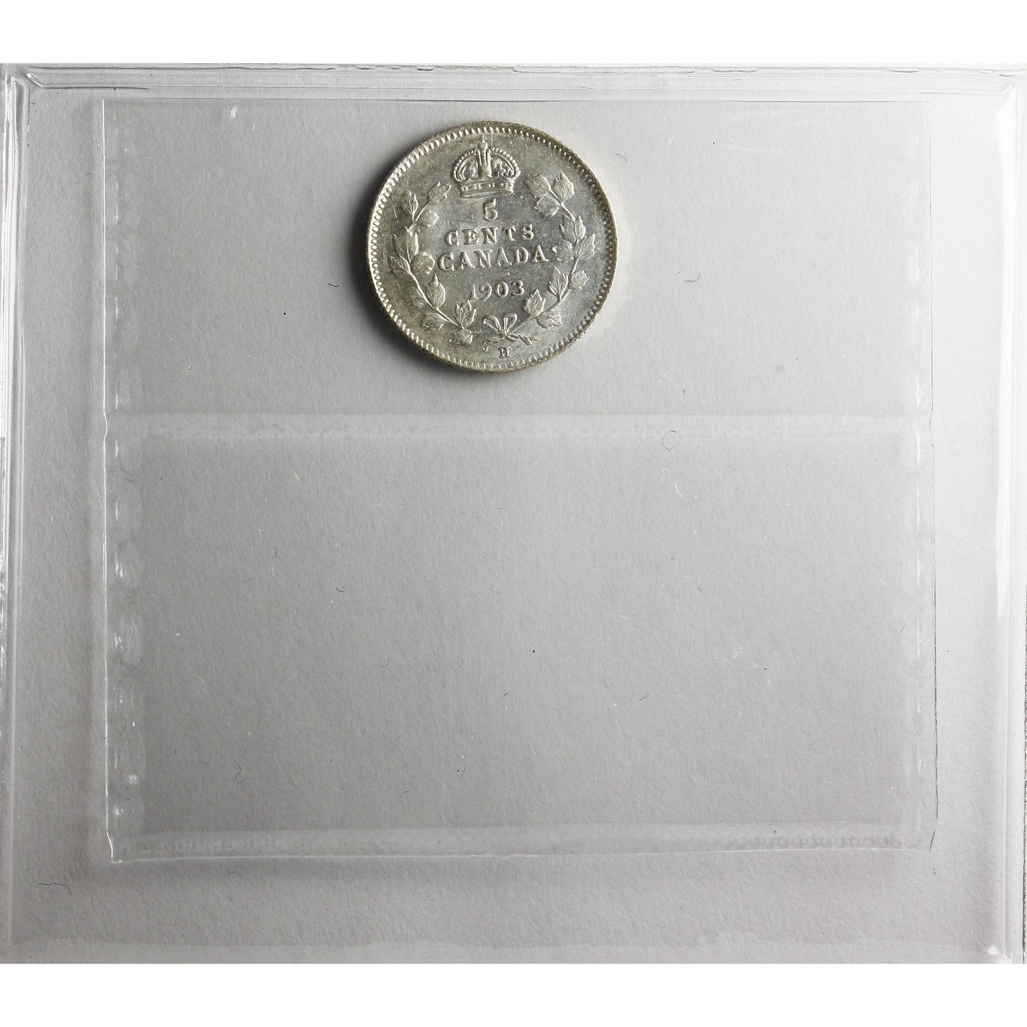 1903H Small H Canada 5-cents ICCS Certified AU50