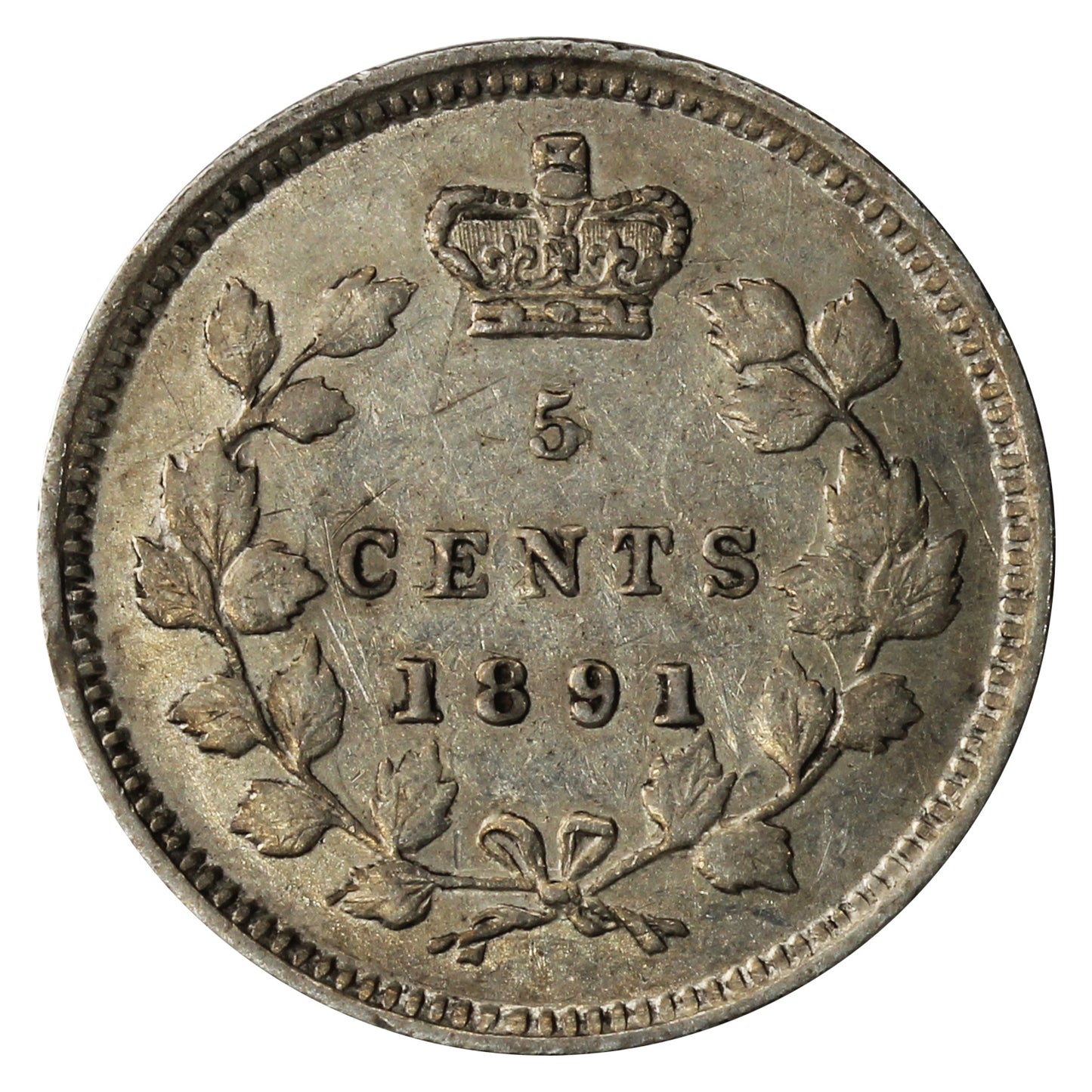 1891 Obv. 5 Canada 5-cents Extra Fine (EF40)