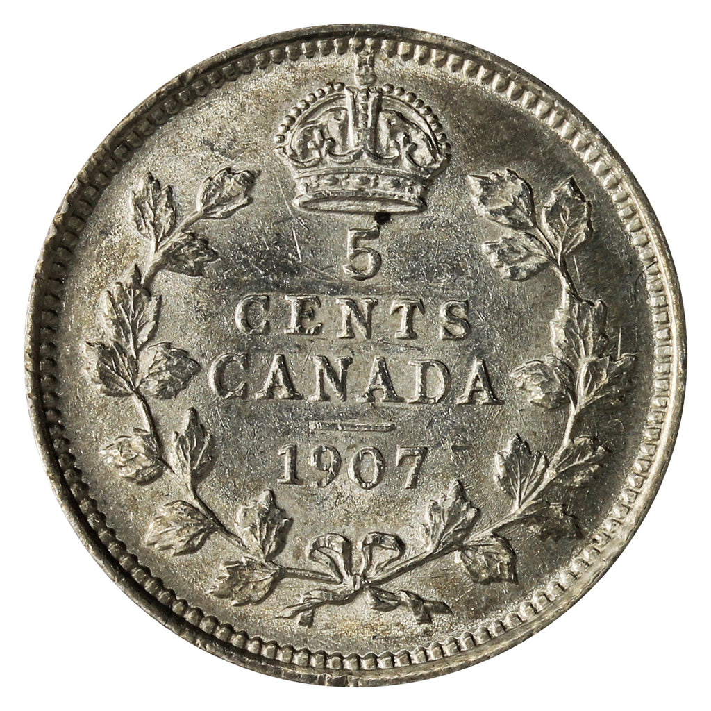 1907 Canada 5-cents UNC+ (MS62) $