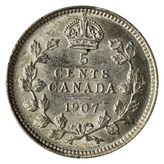 1907 Canada 5-cents UNC+ (MS62) $