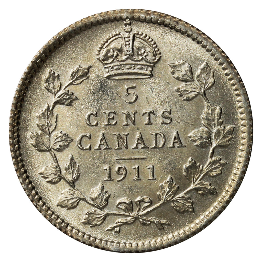 1911 Canada 5-cents Choice Brilliant Uncirculated (MS64) $