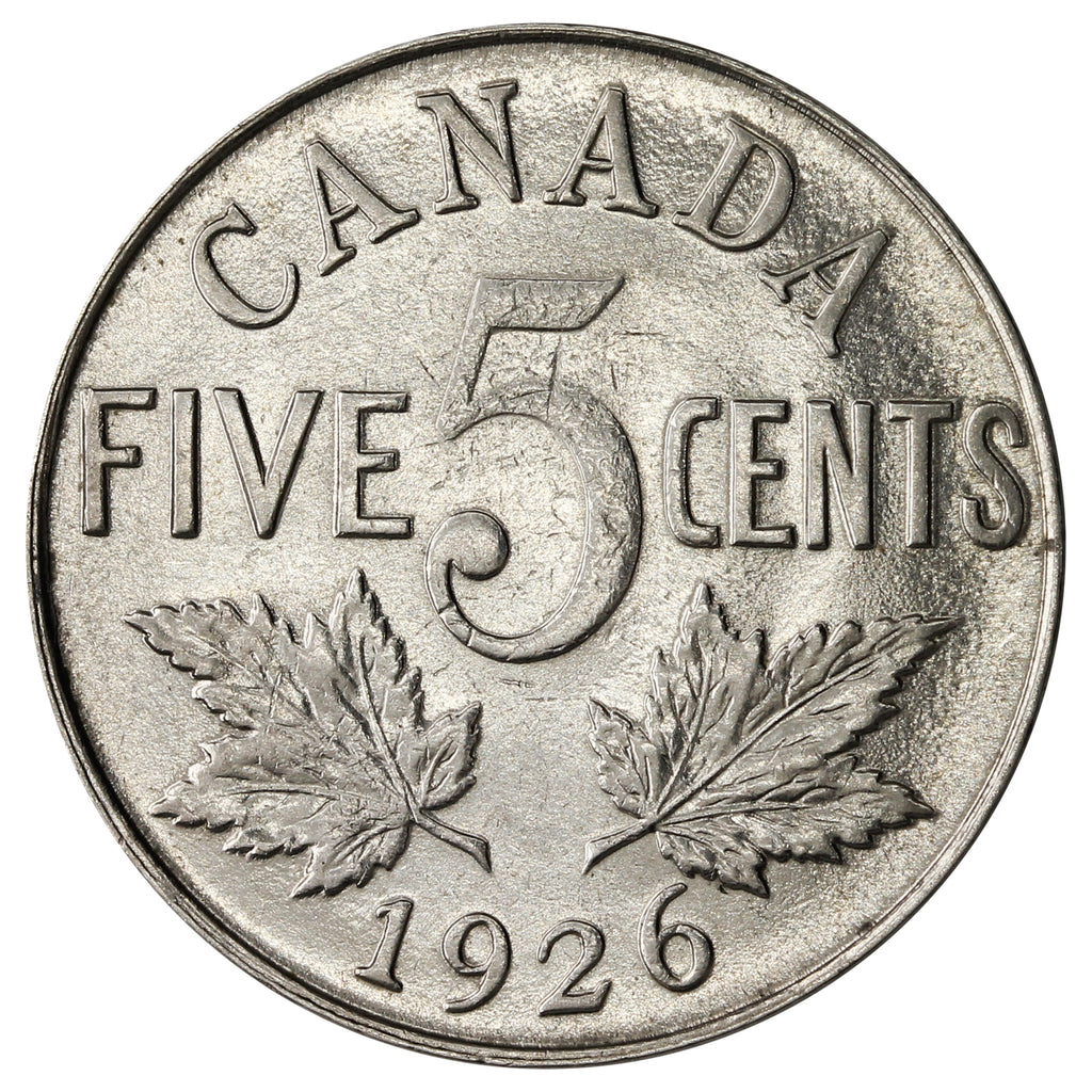 1926 Near 6 Canada 5-cents Almost Uncirculated (AU50) $