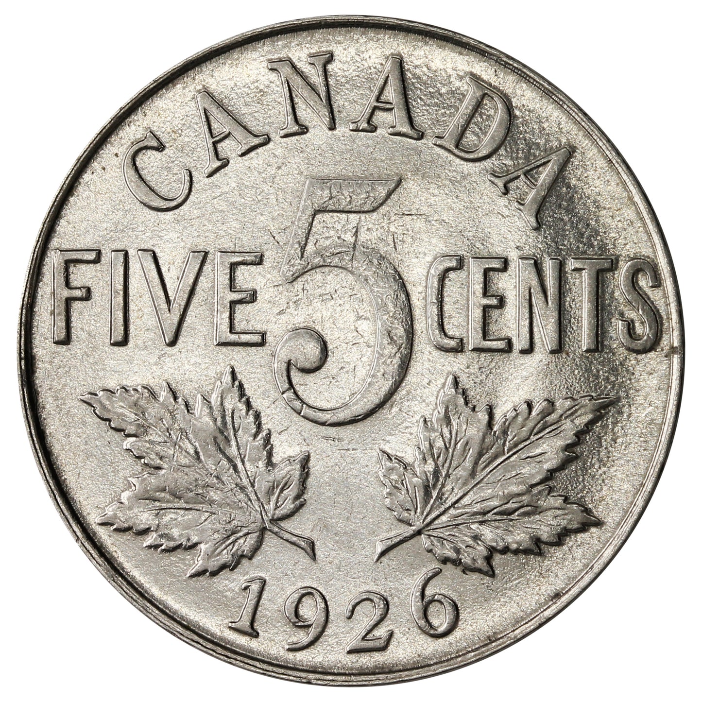 1926 Near 6 Canada 5-cents Almost Uncirculated (AU50) $