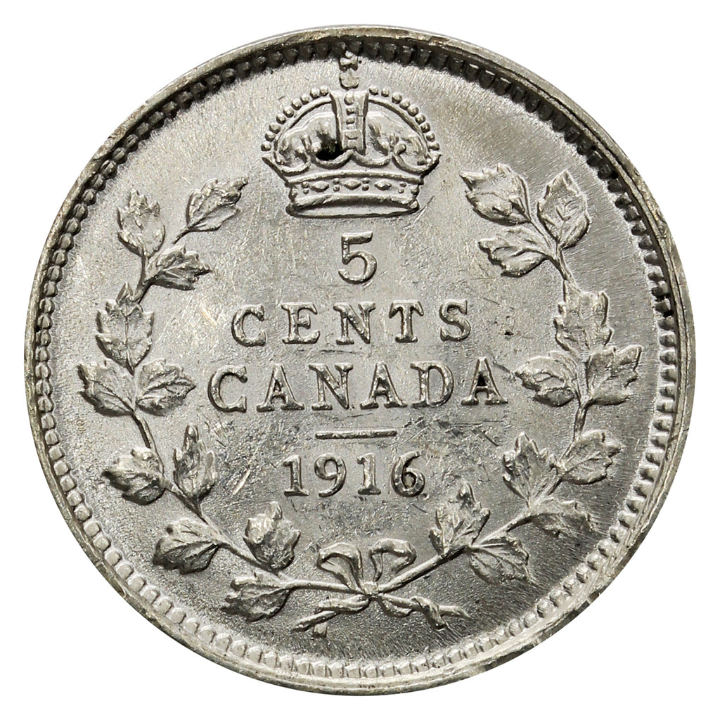 1916 Canada 5-cents AU-UNC (AU55) $