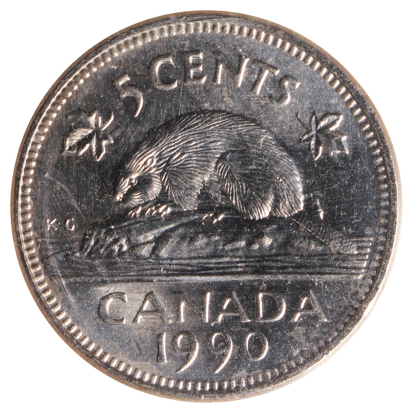 1990 Bare Belly Canada 5-cents ICCS Certified MS63