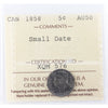1858 Small Date 5-cents ICCS Certified AU50