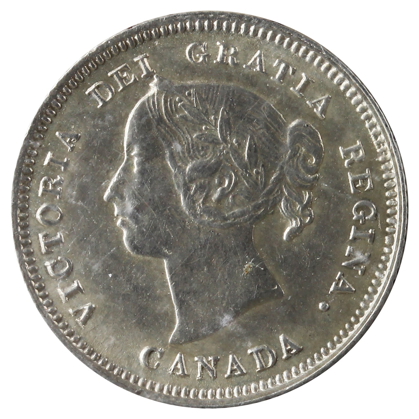 1890H Canada 5-cents ICCS Certified AU50