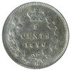 1890H Canada 5-cents ICCS Certified AU50