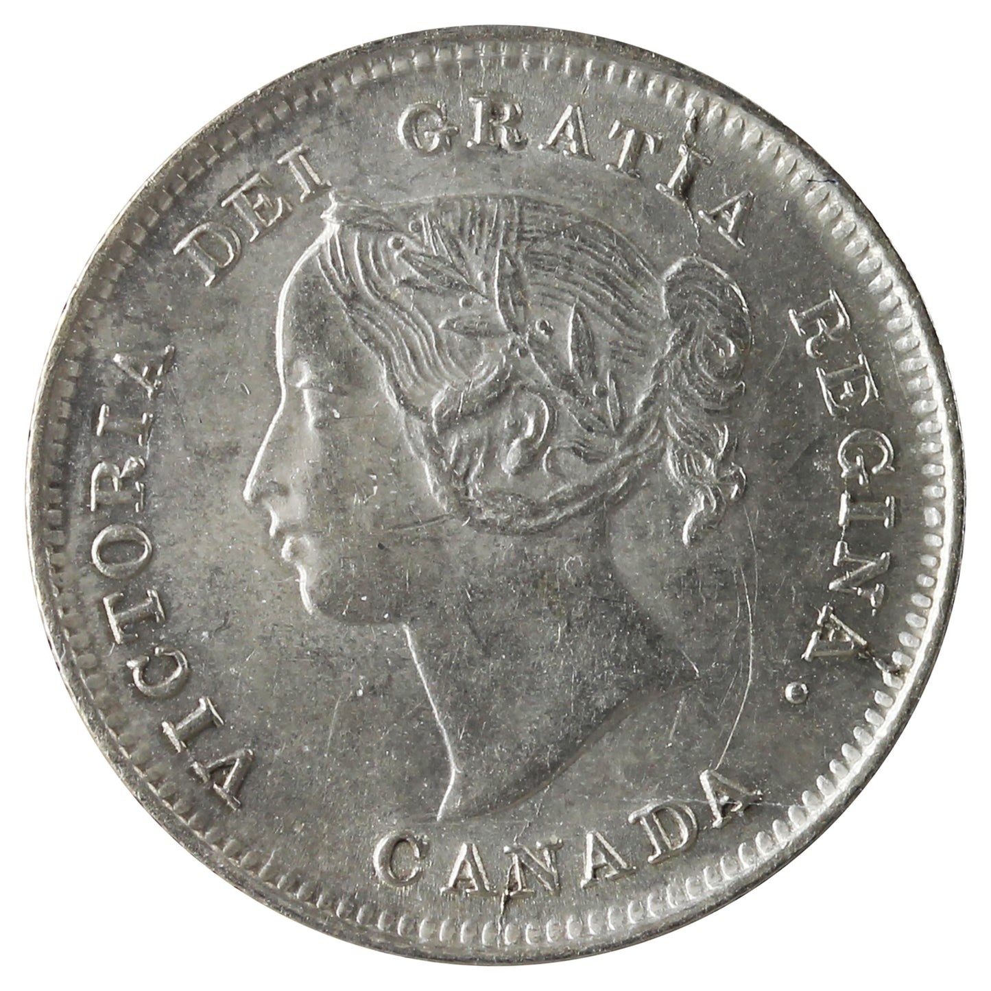 1896 Canada 5-cents ICCS Certified AU55