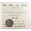 1902 Canada 5-cents ICCS Certified MS65 (TT 807)