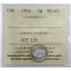 1914 Canada 5-cents ICCS Certified MS65 (XCT 125)