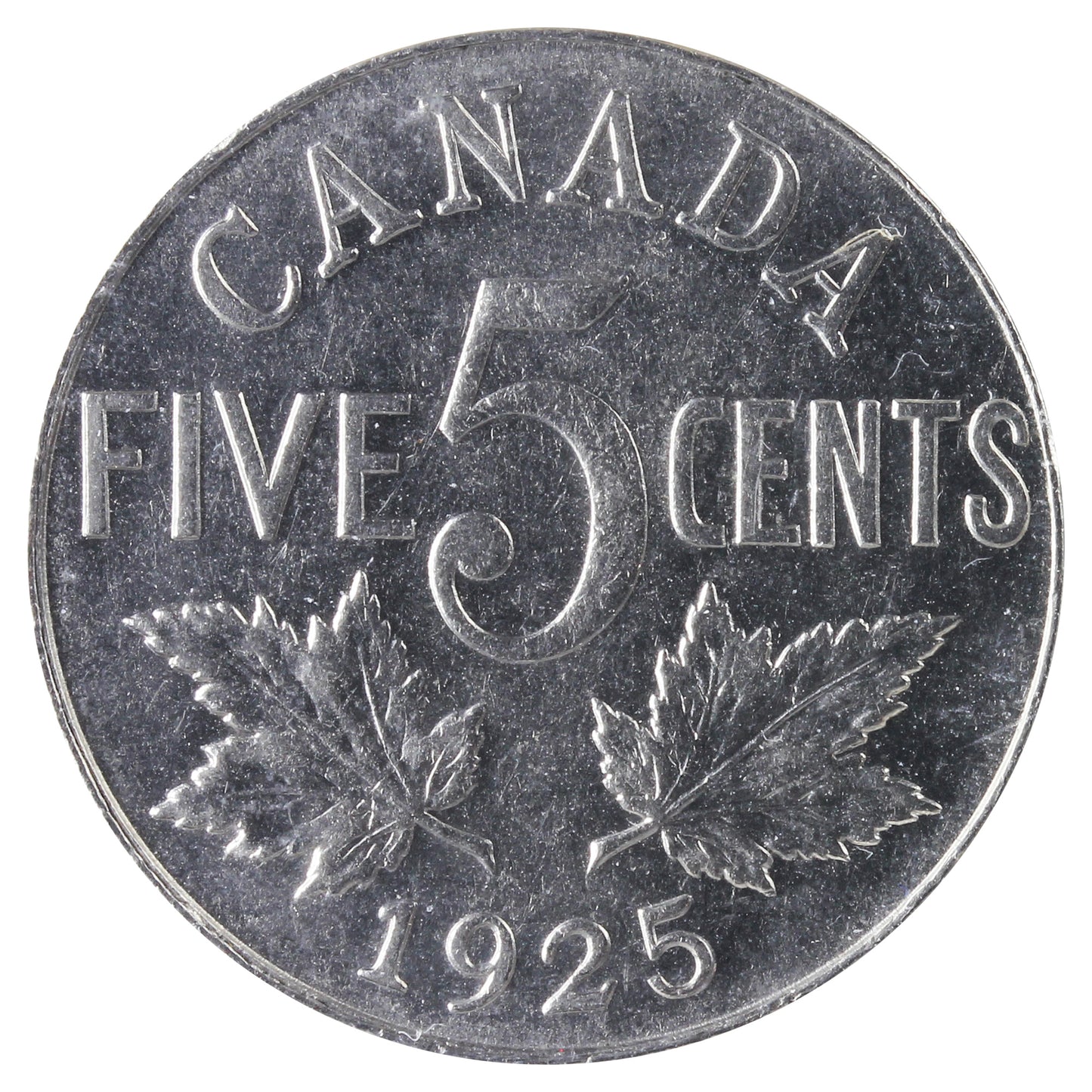 1925 Canada 5-cents ICCS Certified EF45