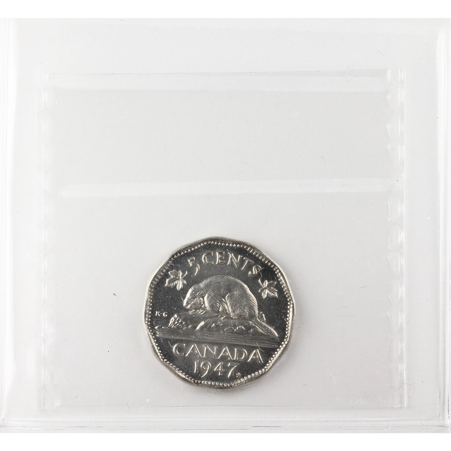 1947 Maple Leaf Canada 5-cents ICCS Certified MS65 (XXR 703)
