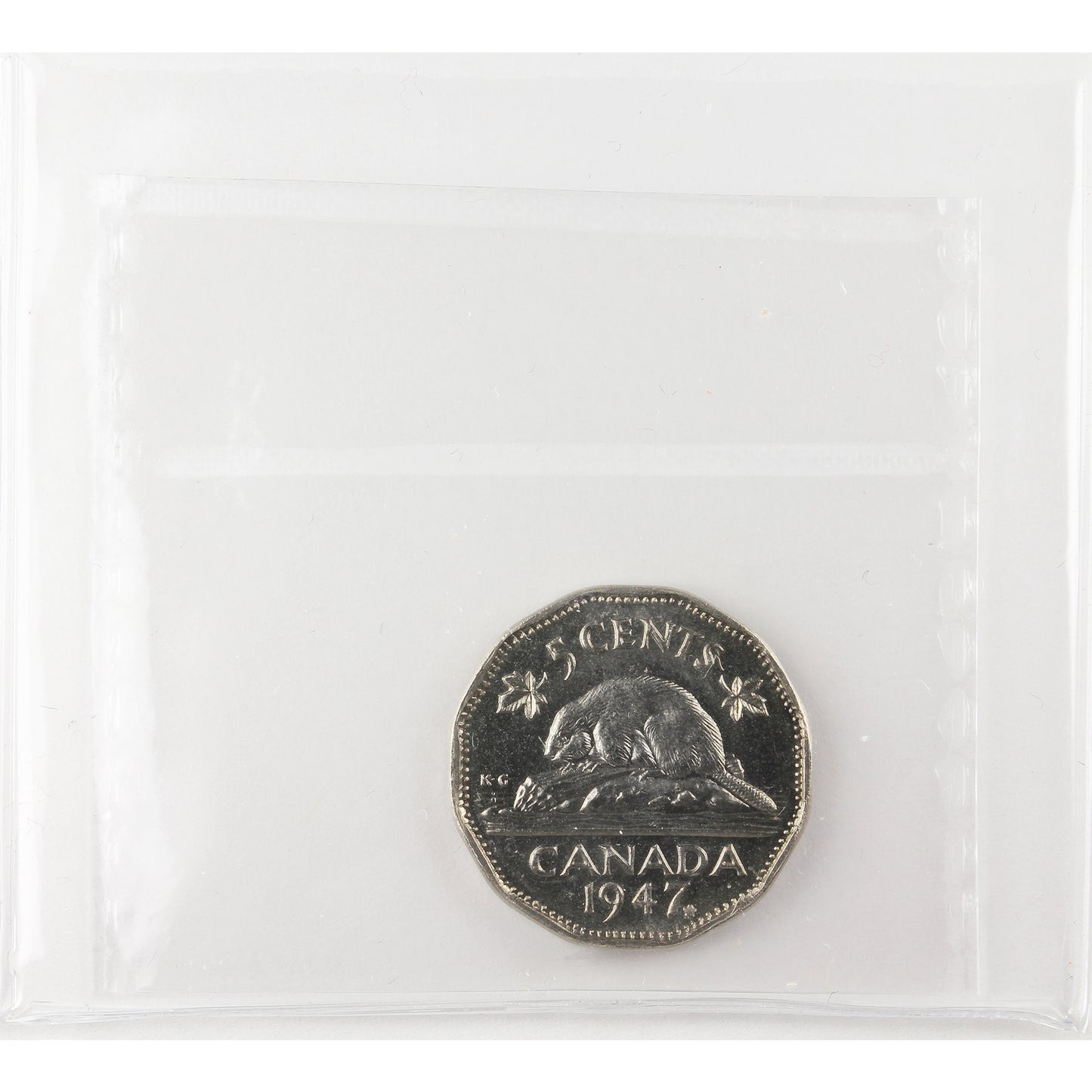 1947 Maple Leaf Canada 5-cents ICCS Certified MS65 (XKV 919)