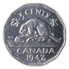 1947 Maple Leaf Canada 5-cents ICCS Certified MS65 (XKV 919)