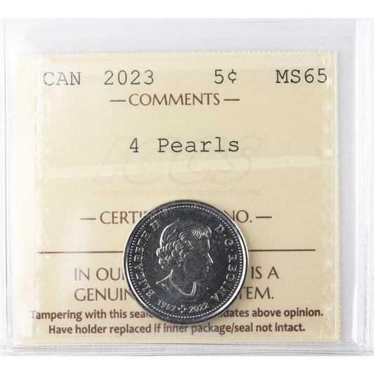 2023 QEII 4 Pearls Canada 5-cents ICCS Certified MS-65