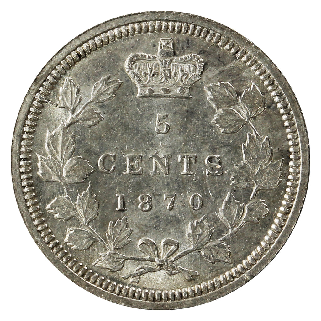 1870 Wide Rim Canada 5-cents UNC+ (MS62) $