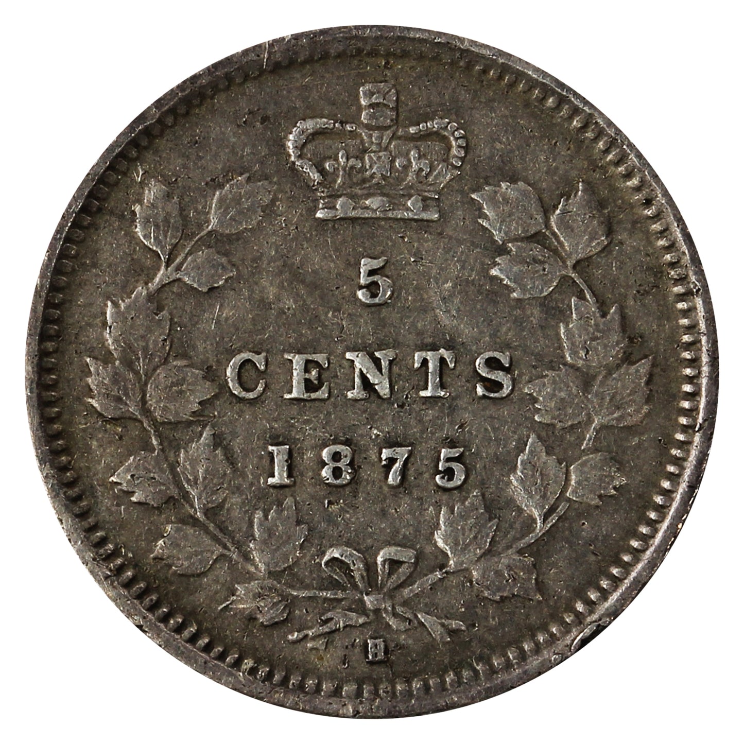1875H Small Date Canada 5-cents Very Fine (VF20) $