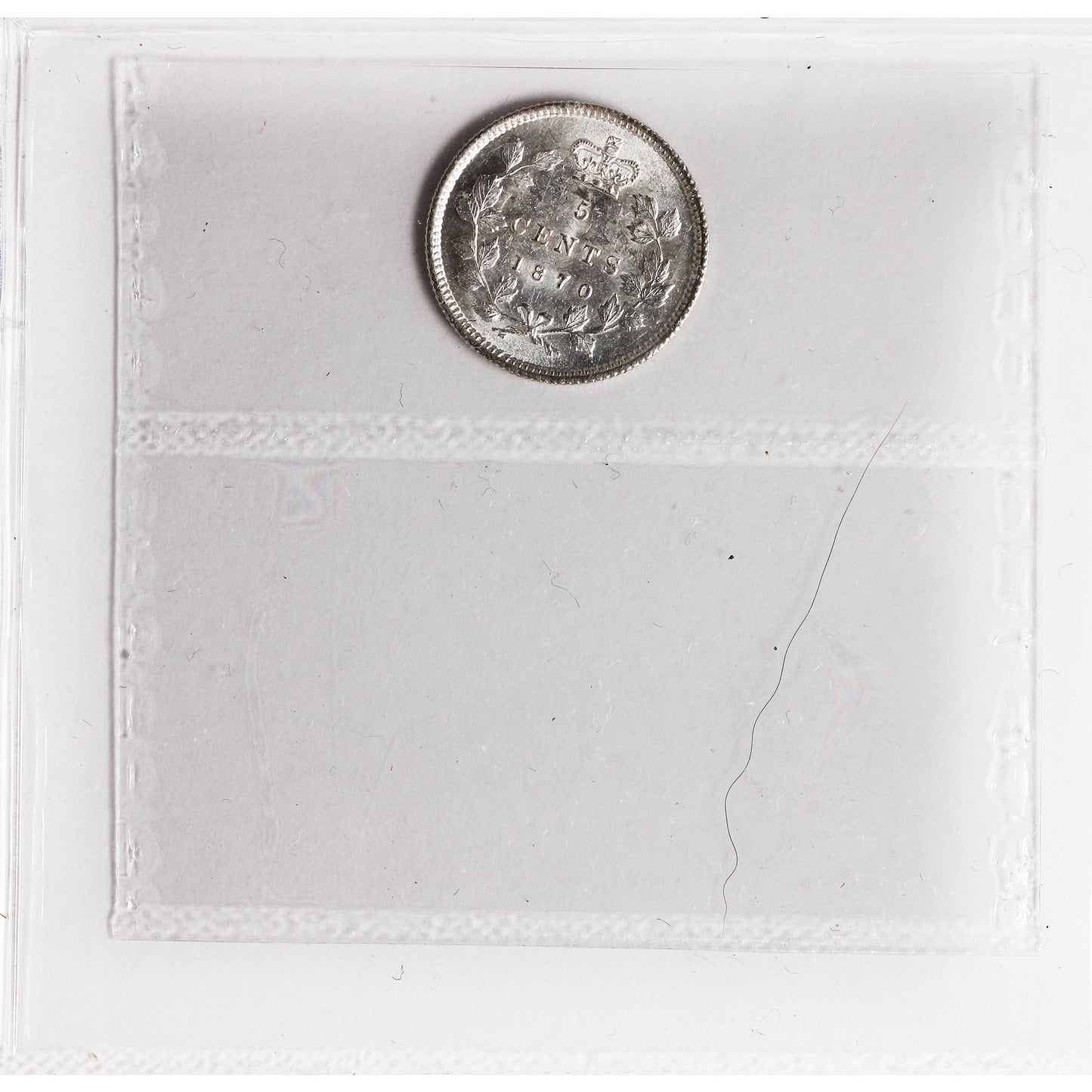 1870 Raised Border Canada 5-cents Prestige Certified MS62 (100-1210)