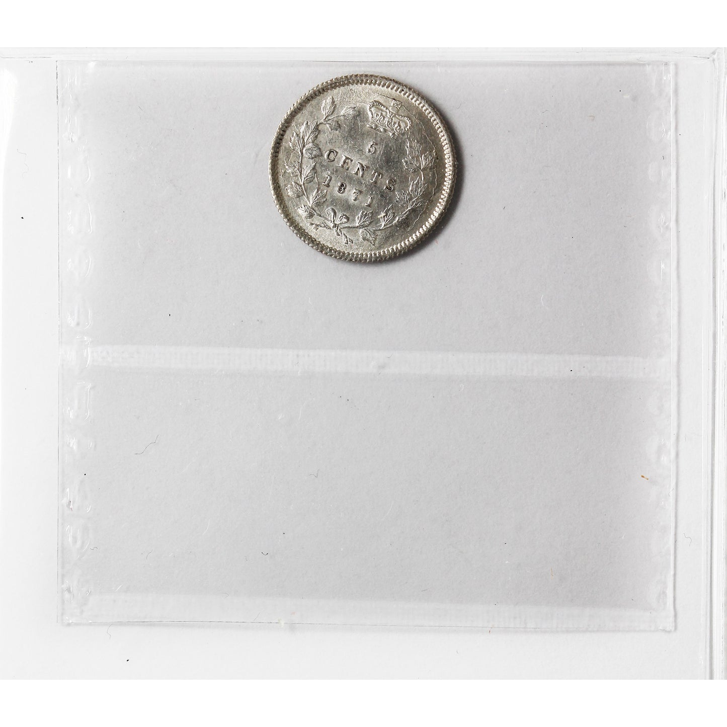1871 Canada 5-cents ICCS Certified AU55